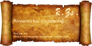 Rovenszky Zsigmond névjegykártya