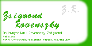 zsigmond rovenszky business card